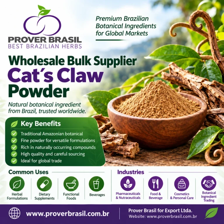 Wholesale Bulk Supplier Cat's Claw Powder from Brazil – Uncaria tomentosa for international importers, wholesalers and industrial buyers.